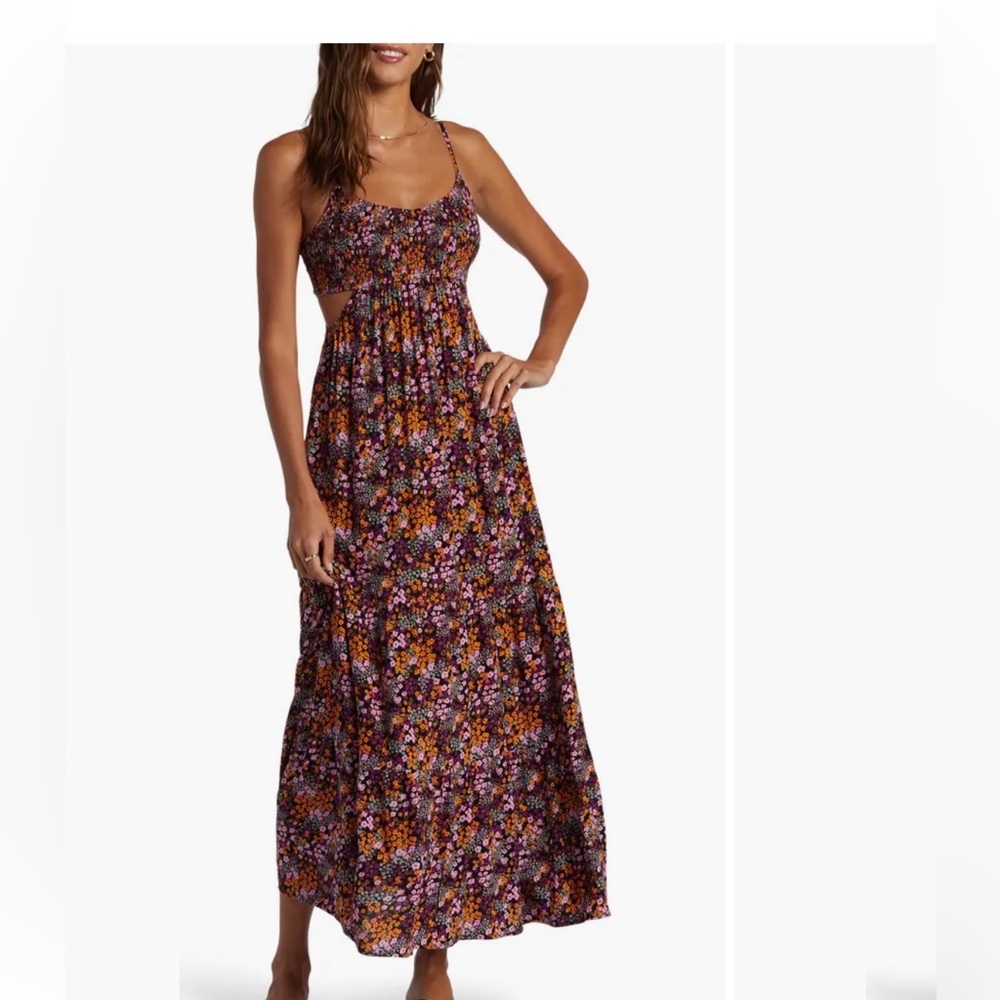 Roxy maxi floral cutout dress